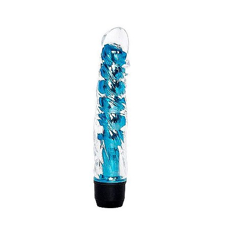 Vibrador  Estilo Personal Com Capa Texturizada - Cor Azul ( PILHAS BRINDE)