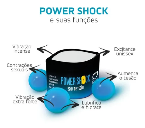 Bolinha Excitante Power Shock 220v De Tesão Com 03 Bolinhas de 2g Cada
