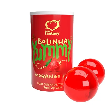 Bolinha Beijável Yummy Função Explosiva- C/2 Unidades (Sabor Morango)