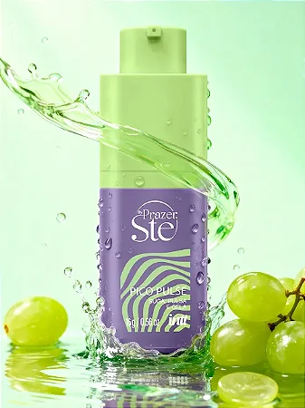 Pico Pulse Intt Sugador em Gel Que Pulsa Suga Vibra E Excita Unissex Picolé Uva Verde