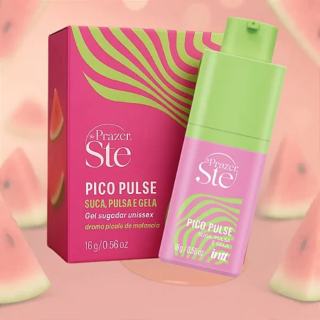 Pico Pulse Intt Sugador em Gel Que Pulsa Suga Vibra E Excita Unissex Picolé Melancia