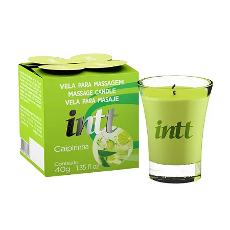 Vela Beijável Para Massagem Corporal Relaxante Hidratante Que não Queima A Pele Sabor CaipirinhaIntt 40G