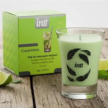 Vela Beijável Para Massagem Corporal Relaxante Hidratante Que não Queima A Pele Sabor Caipirinha 40g