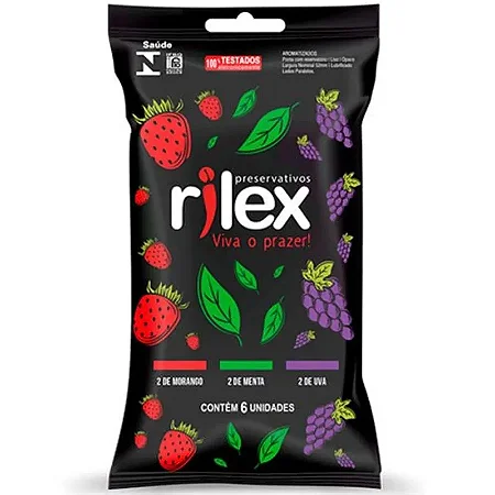 Preservativo Rilex De Frutas (6 Und) - (Morango-Menta-Uva)