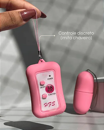 Bullet sem Fio com Controle Remoto 38 Vibrações Cor Rosa