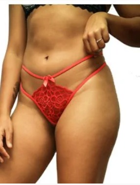 Calcinha Tailandesa Com Alça Dupla 50 tons - Vermelho-G
