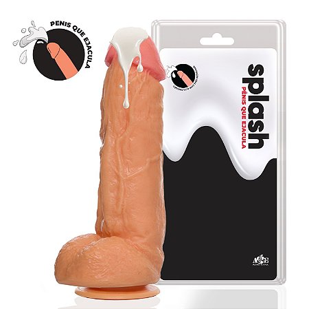 Splash - Pênis Que Ejacula 19,5x5,5cm Kong com Escroto e Com Ventosa