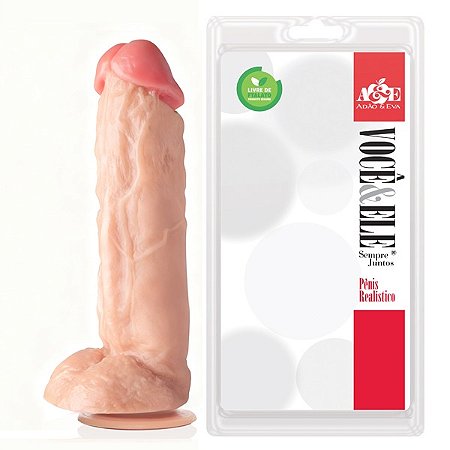 Pênis Kong Com Ventosa - 19,5x5,5cm -Penetração Vaginal ou Anal -Realístico Bege