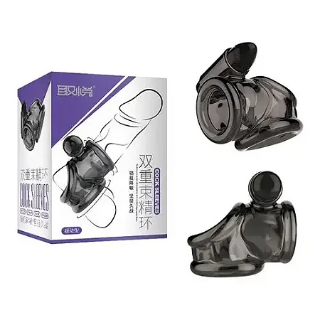 Anel Peniano Duplo Vibro TPE ABS Com Vibrador
