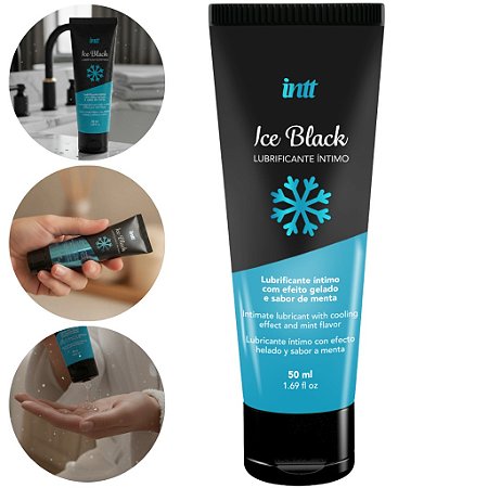 Lubrificante Beijável Ice Black Sabor Menta à Base de Água intt 50ml ( UNISSEX)