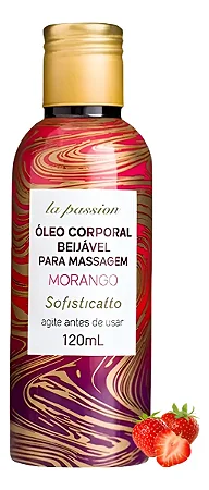 Óleo Corporal Beijável Para Massagem 120ml Linha Passion Sofisticatto- MORANGO