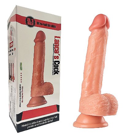 Pênis Realístico Possui Glande- Escroto -Lubrificar Antes da Penetração Para Uso Anal ou Vagina- (Medidas Aproximadas)20,5 x 3,8 cm