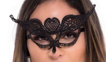 Máscara Daska Com Tiras em Cetim - Preto-