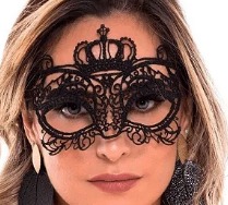 Máscara Carmim Com Tiras Em Cetim - Preto-