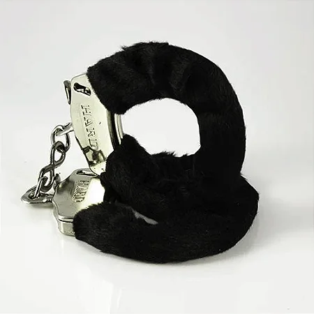 Algema em Metal Com Pelúcia Hard (HA109P) - Preto-
