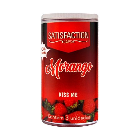 Bolinha Beijável Kiss Me Morango Hot C/3 Satisfaction Ies