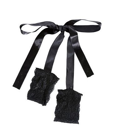 Algema  De Renda Com Fita De Cetim Acoplada Para Amarrar