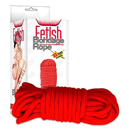 Corda Erótica Fetish Rope - Corda para Bondage 10 Metros COR VERMELHO