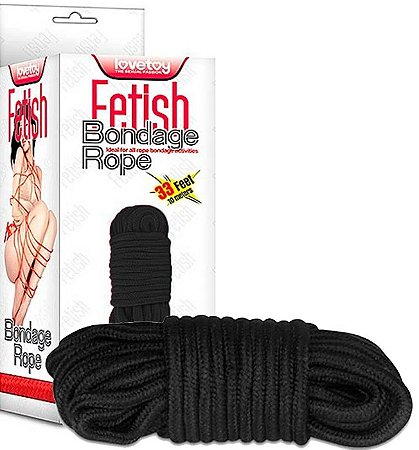 Corda Erótica Fetish Rope - Corda para Bondage 10 Metros COR PRETO