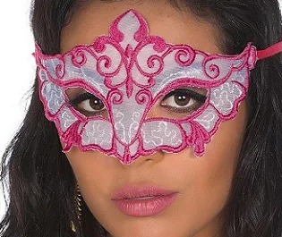 Máscara Sensual - Cor Branco Com Rosa