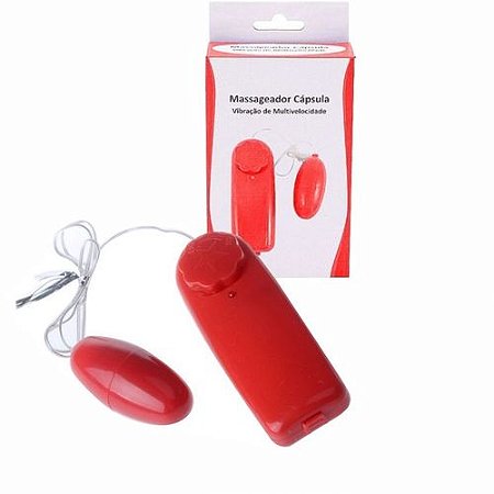 Massageador Capsula Vibração de Multivelocidade Vermelho