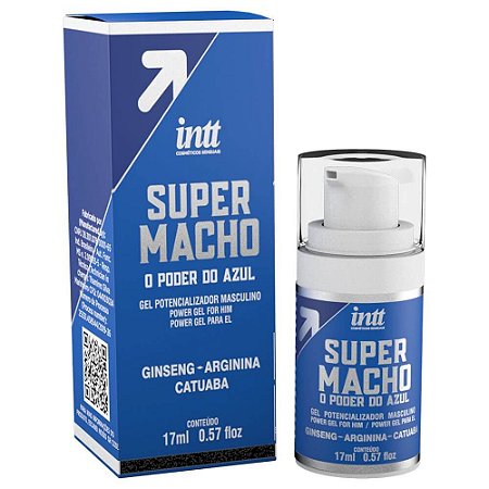 Gel Excitante Masculino Super Macho 17g - Poder Azul Gel Potencializador Masculino