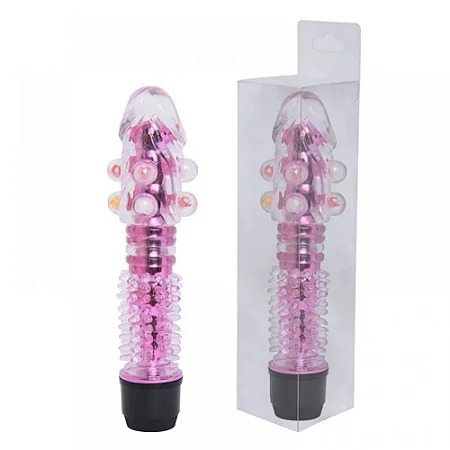 Vibrador Multivelocidade com Capa Texturizada Massageador Rosa