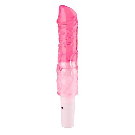 Vibrador Loves Sex In Her Shitty Com Capa Removível Em Formato de Pênis 17x3cm - Rosa 2 Pilhas Brinde