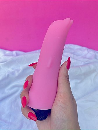 Vibrador Personal Formato De Golfinho Em Cyberskin 13x4,0cm- PILHAS DE BRINDE