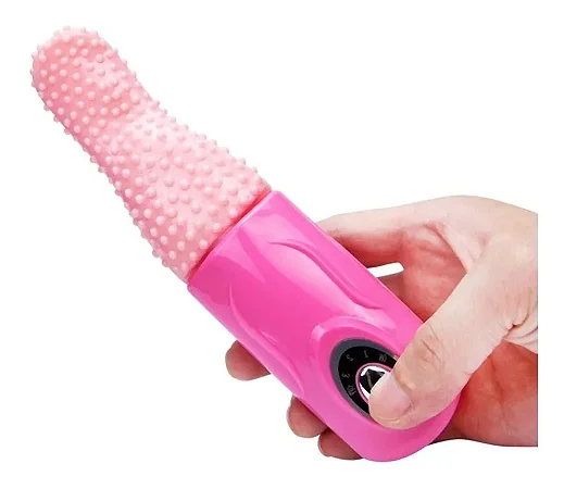 Vibrador  Em Formato De Língua Tongue Massageador Cor Rosa- PILHAS BRINDE