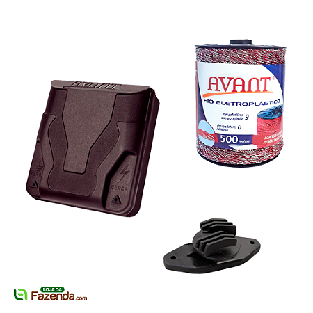 COMBO Eletrificador Avant 2500A + Fio Eletroplástico Avant Vermelho 500m + Isolador WG Avant (Pacote com 100 unidades)