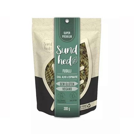 Macarrão Fusilli Chia e Espinafre Sem Glúten, Vegano Sundhed - 300g