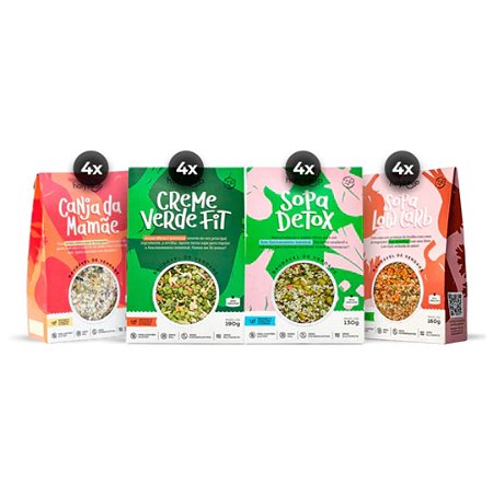 Mix Emagrecimento Sopa Saudável, Natural, Sem Glúten HolySoup 16 unidades
