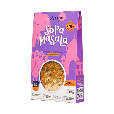 Sopa Masala Indiana Fit Cremosa Saudável Holy Soup - 140g
