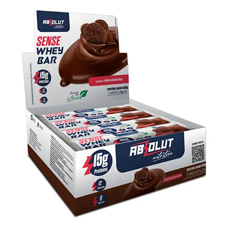 Barra de Proteína Sense Bar Brigadeiro Absolut Nutrition - Caixa 12 un