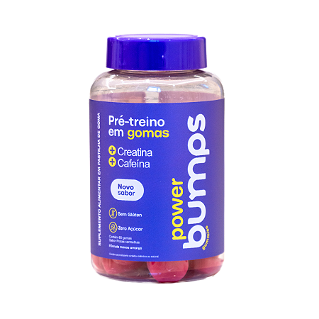 Pré Treino + Creatina Gummy Frutas Vermelhas 60 Doses Bumps
