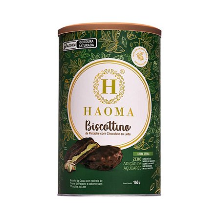 Biscottino Pistache com Chocolate Ao Leite Sem Açúcar Haoma - 168g