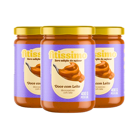 Kit 3 Doce de Leite Fit 400g Sem Açúcar Sem Lactose Diet Fitissimo
