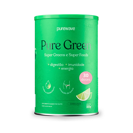 Pure Green Suco Verde Pó Detox Limão Purewave - 30 Doses 150g