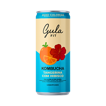 Lata Kombucha Tangerina com Hibisco Gula Fit - 269ml