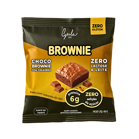 Brownie Fit Proteico - Zero Açúcar Zero Lactose Gula Fit 45g