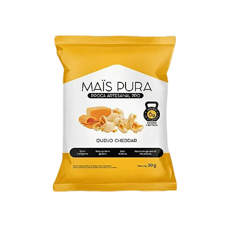 Pipoca Artesanal Queijo Cheddar Mais Pura PRO - 30g