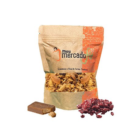 Granola Natural com Rapadura e Cranberry - Granel 250g