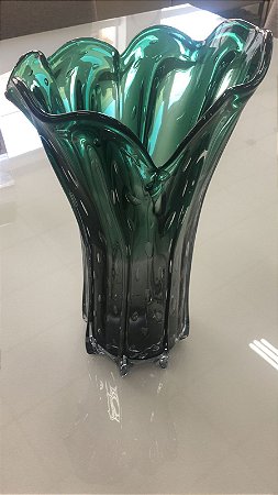 Vaso de Vidro Murano Verde Pinheiro