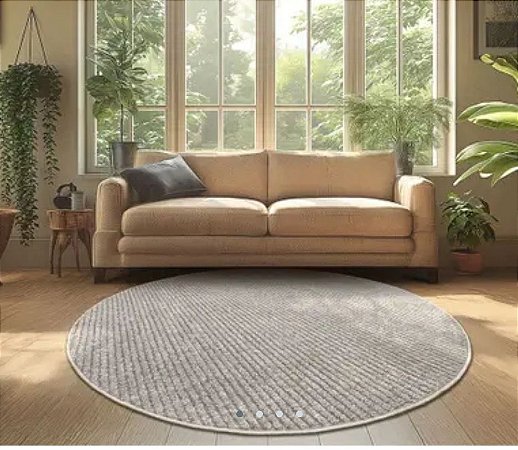 Tapete Redondo Mariana 1,90 cinza