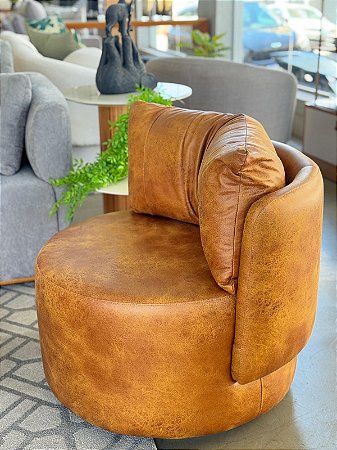 POLTRONA BELL CORINO CARAMELO GIRATÓRIA