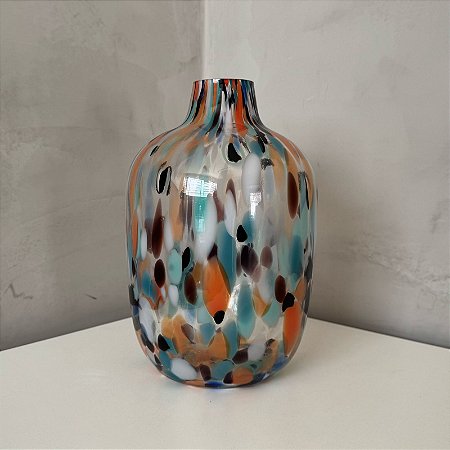 Vaso em Vidro Pincelado