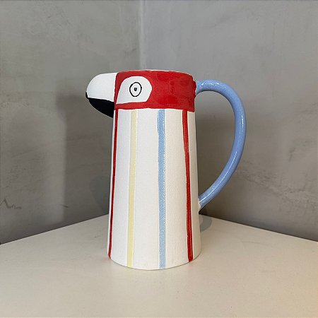 Vaso Uirapuru Vermelho e Azul