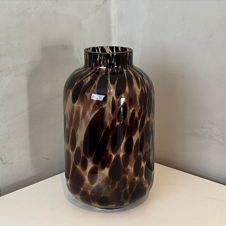 Vaso em Vidro Pincelado Marrom G