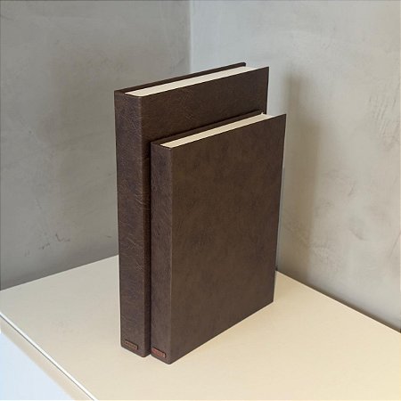 Book Box Couro Marrom
